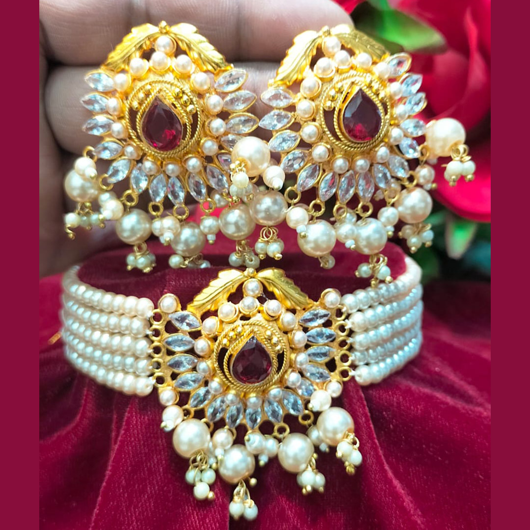 AD stone Pakistani Gajra choker
