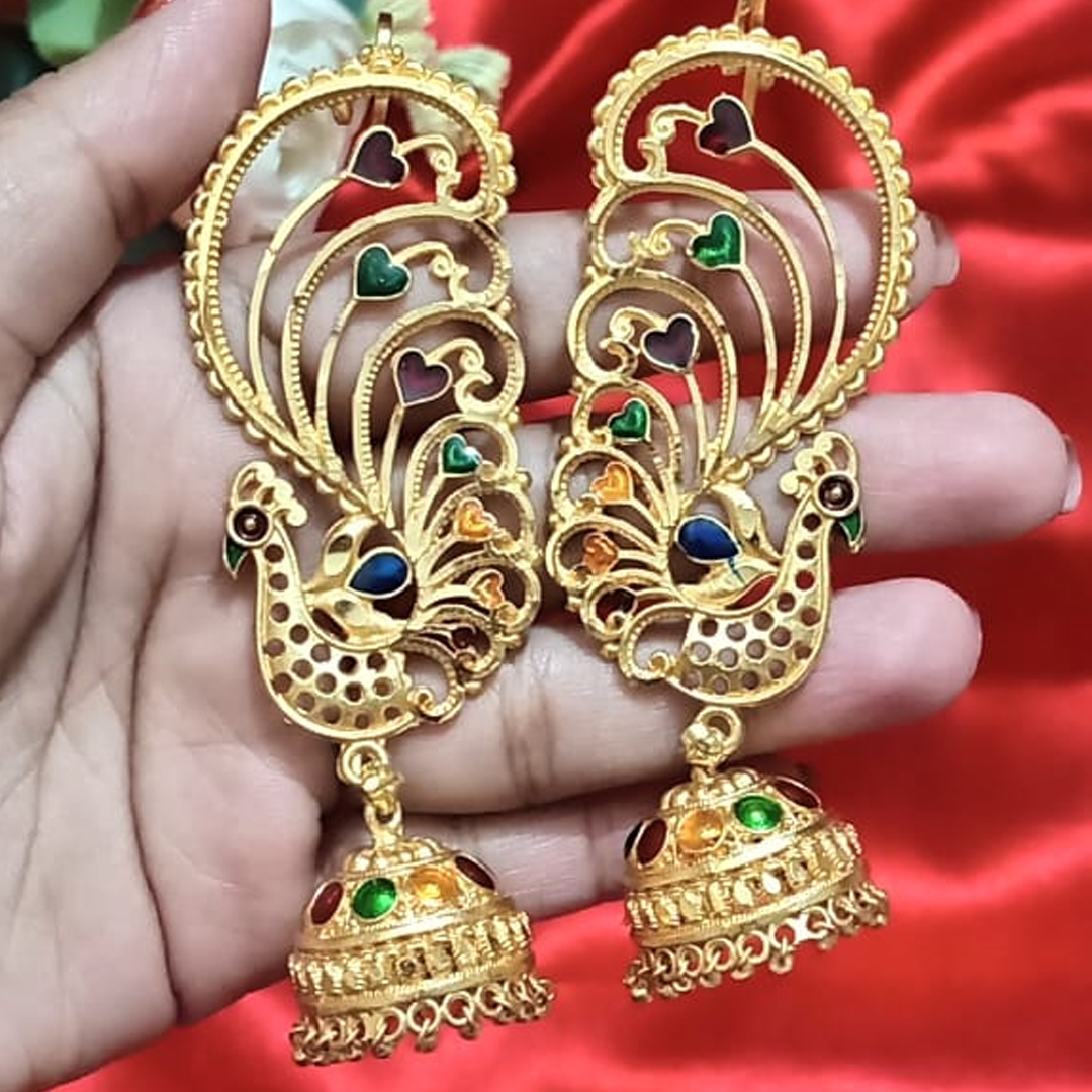 Gold Plated MeenaKari Ear Cuff Earring (কানপাশা অরিজিনাল দুবাই ফর্মিং)